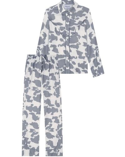 Selia Richwood Texas Cow Long Pajama Set - Blue