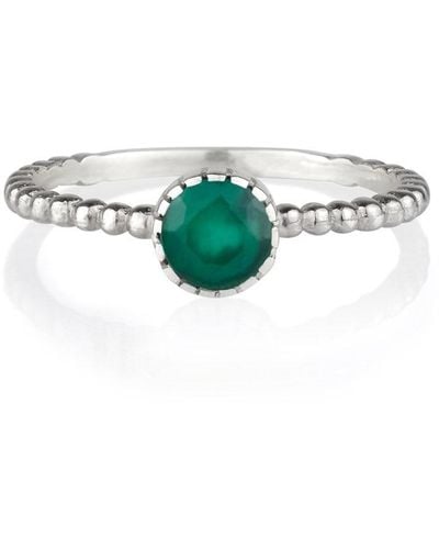 Charlotte's Web Jewellery Rawa Silver Stacking Ring - Green