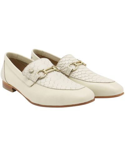 Stivali New York Natural Loafers In Ivory Leather - White