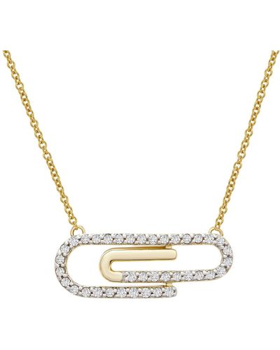 Miki & Jane Pepita Diamond Paperclip Pendant Necklace - Metallic