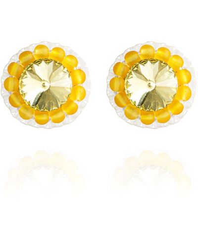 Saule Label Cleo Earrings In Sunshine - Yellow