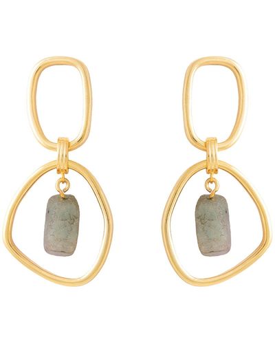 Lavani Jewels Goldplated Aquamarine Mercury Earrings - Metallic