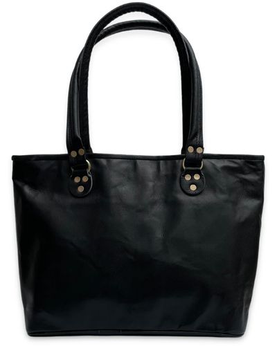 VIDA VIDA Vida Vintage Leather Tote Bag - Black