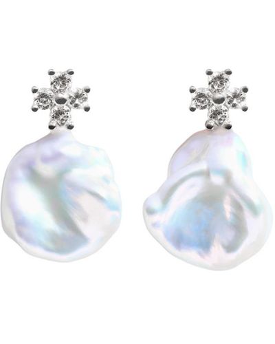 Ora Pearls Zira Keshi Pearl Earrings - Blue