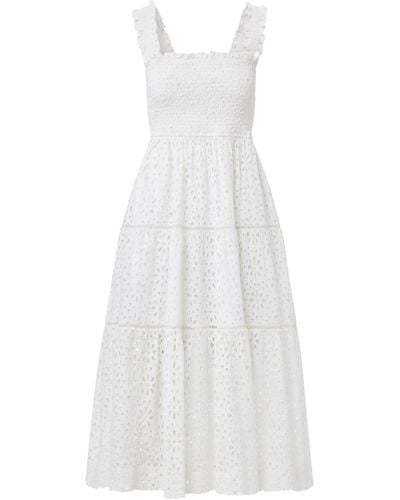 Change of Scenery Neutrals / Kristen Cotton Lace Dress In Seaside Eyelet Fresh - White