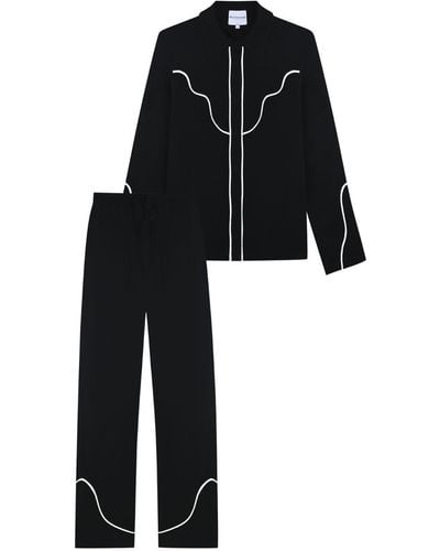 Selia Richwood Texas Long Pajama Set - Black