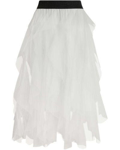 James Lakeland Organza Ruffled Skirt - White