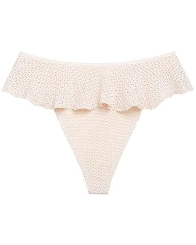 Montce Bone Crochet Tamarindo Ruffle Bikini Bottom - Natural