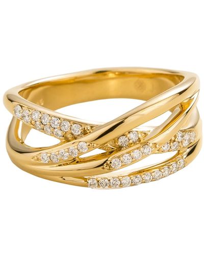 Juvetti Val Ring Diamonds Set In Gold - Metallic