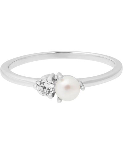 Cartilage Cartel Pearl Sparkle Duo Ring - White