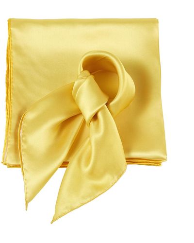 Soft Strokes Silk Pure Silk Scarf Daffodil Solid Colour Collection Lemon Yellow Small