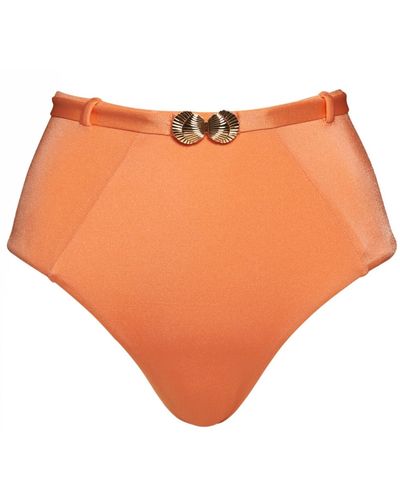 Noire Swimwear Orange Seashell Classic High Waist Bottom