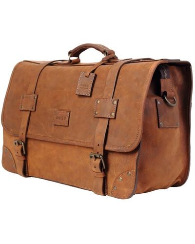 THE DUST COMPANY Leather Duffel Bag In Heritage Brown