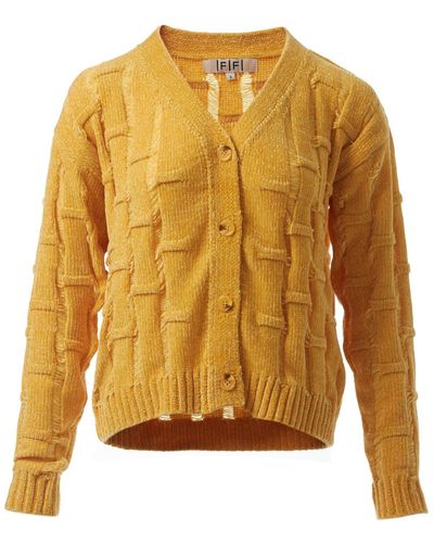 Fully Fashioning Citrine Lennox Ottoman Knit Cardigan - Yellow