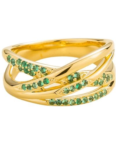 Juvetti Val Ring In Emerald Set In Gold - Yellow