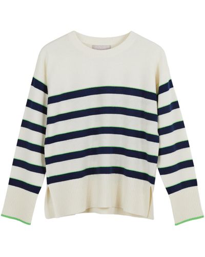 Cove Nina Cream Breton Stripe Sweater - Blue