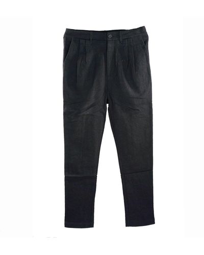 Smart and Joy Slim-fit Cotton Jacquard Pants - Blue
