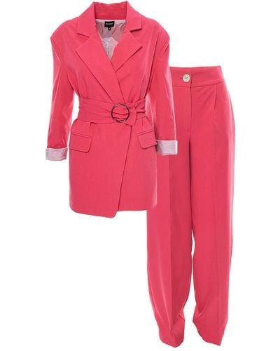BLUZAT Neon Pink Suit