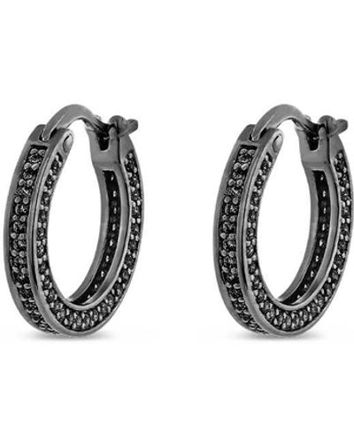 SALLY SKOUFIS Boundless Earrings With Made White Diamonds In Premium Black Rhodium