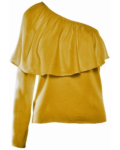 IMAIMA The Ziba One-shoulder Blouse In Yellow