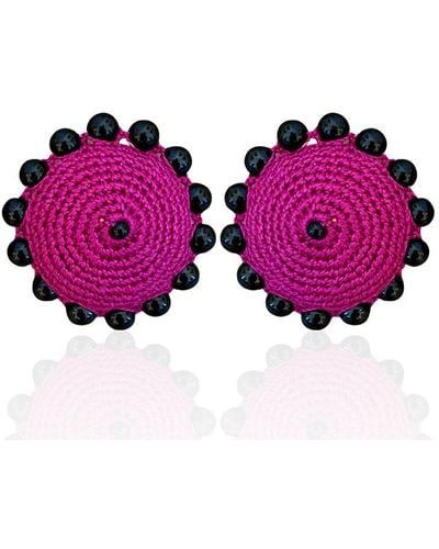 PINAR OZEVLAT Dome Studs Pink - Purple