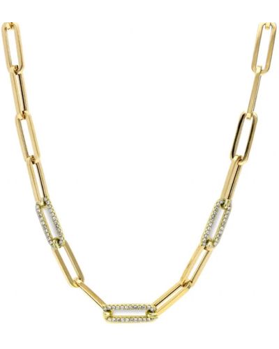 770 Fine Jewelry Segment Diamond Links 4.2mm Paper Clip Necklace - Metallic