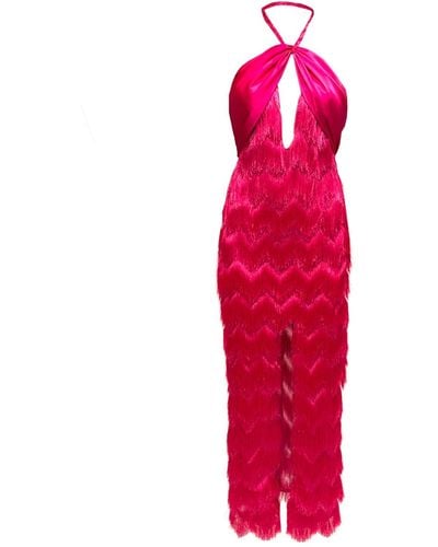 Angelika Jozefczyk Florence Fringes Gown Pink - Red