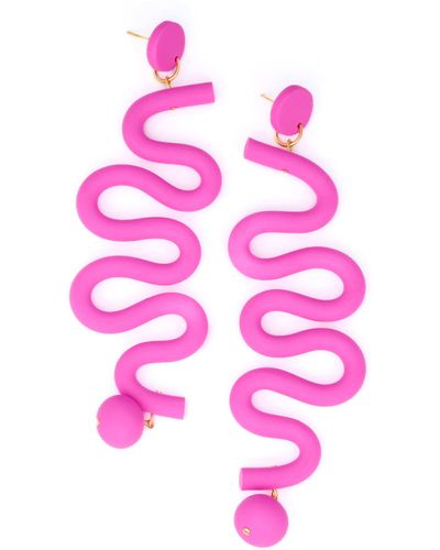 By Chavelli Tube squiggles Earrings In Pink
