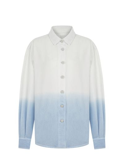 Nocturne Draped Denim Button-up Shirt - Blue