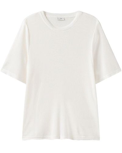SILK LAUNDRY Ribbed T-shirt - White