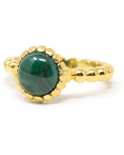 Vintouch Italy Malachite Beady Stacking Ring - Green
