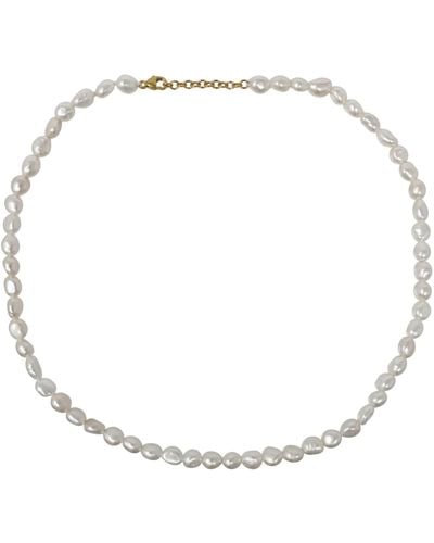 Kiri & Belle Alyssa Baroque Pearl Adjustable Choker Necklace - Metallic