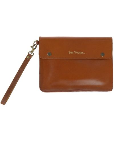 VIDA VIDA Bon Voyage Tan Leather Travel Wallet - Brown