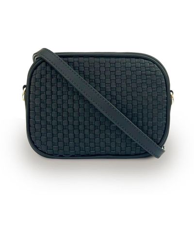 Apatchy London The Penelope Woven Leather Camera Bag - Blue