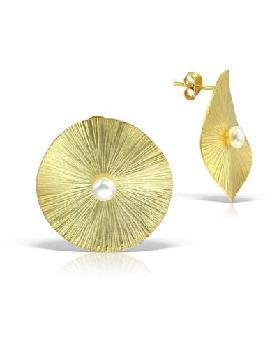 Elle Macpherson Chantall Pearl Earrings, Gold Vermeil - Metallic