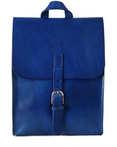 THE DUST COMPANY Leather Backpack In Cuoio - Blue