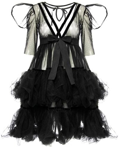 Silvia Serban Baby Doll Ruffles Dress - Black