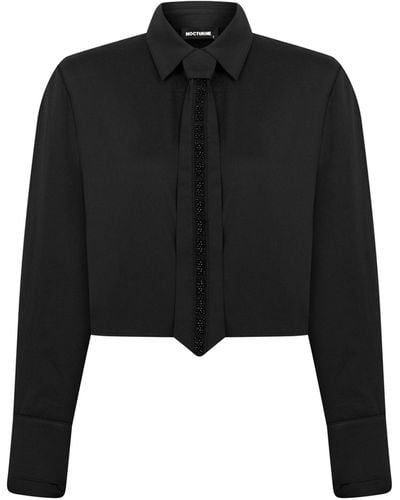 Nocturne Shirt With Tie Detail - Black