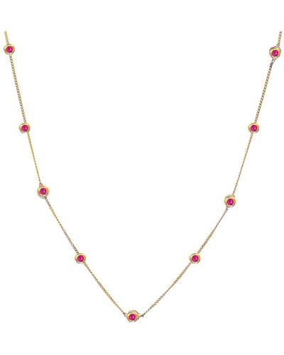 Lily Flo Jewellery Ruby Station Necklace - Metallic