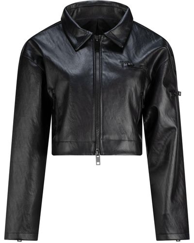 dref by d Onyx Faux Leather Jacket - Black