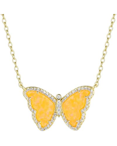 KAMARIA Opal Butterfly Necklace - Metallic