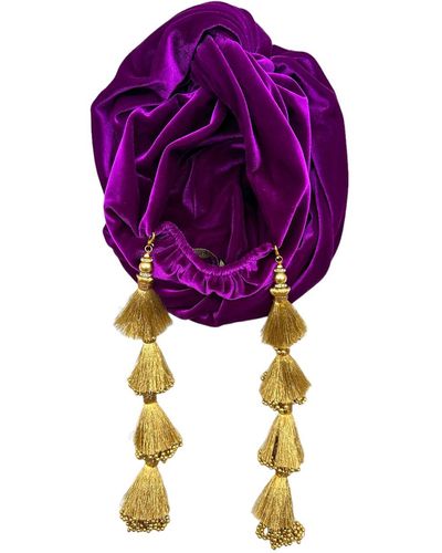 Julia Clancey Plum Goldy Dorado Turban - Purple