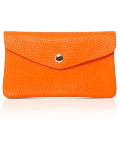 Betsy & Floss Medium Popper Leather Purse In Orange