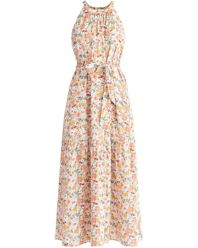 Paisie Floral Halterneck Maxi Dress - Natural