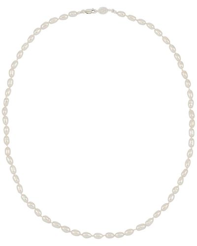 Dower & Hall S Oval Pearl Necklace - Metallic