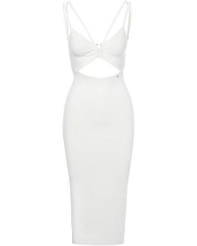Nissa Knitted Midi Dress - White
