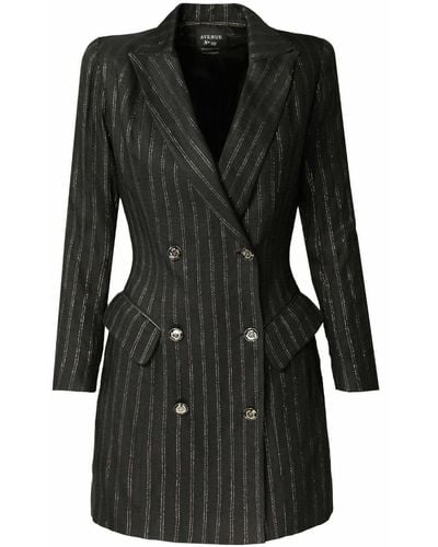 AVENUE No.29 Double Breasted Linen Blazer Dress - Black