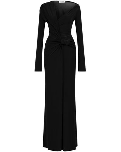 Nocturne Draped Long Dress - Black