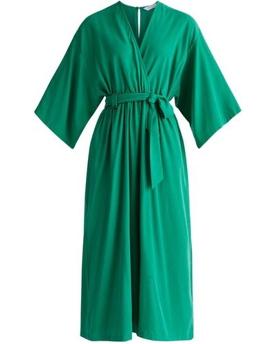 Paisie Lyocell Kimono Jumpsuit - Green