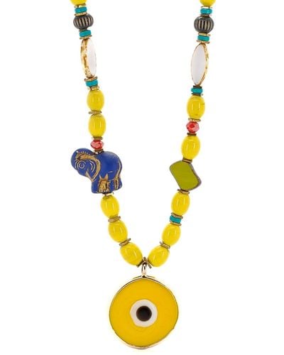 Ebru Jewelry Carpe Diem Necklace - Yellow